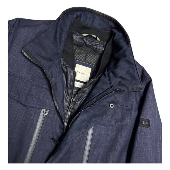 BUGATTI Luxury Designer Water Resistant Blue Business Casual Jacket Mens Medium - Picture 4 of 8